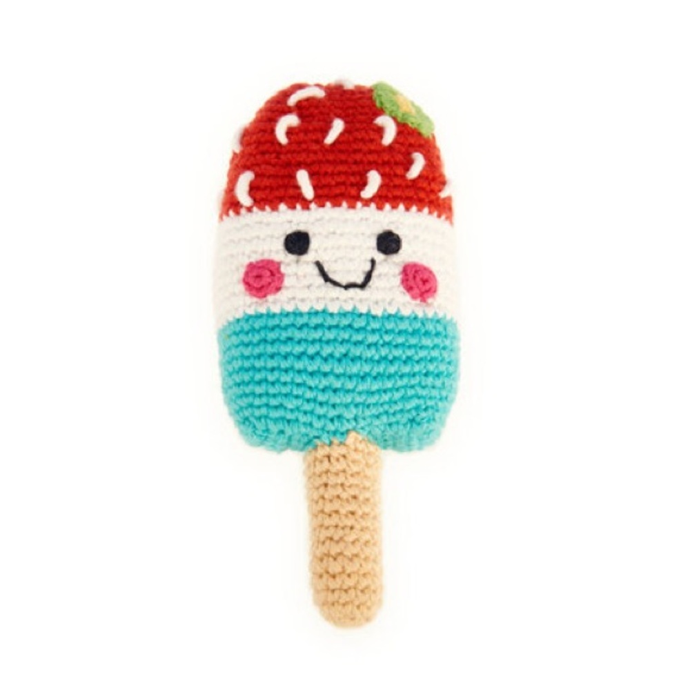 Pebble Red and Blue Stuffed Animal Crochet Baby Toy